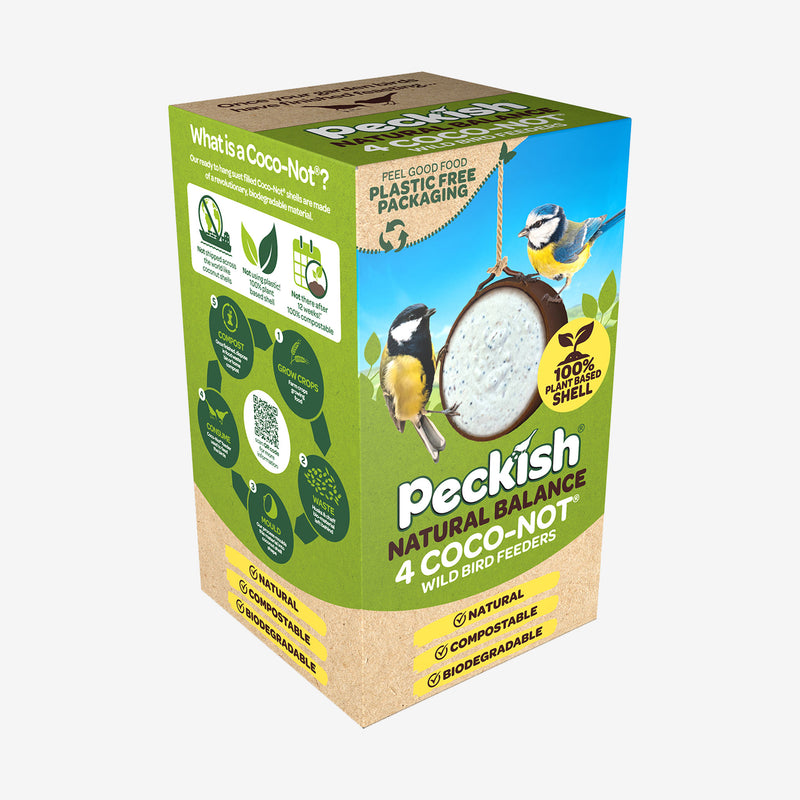 Peckish Natural Balance Coco-Not® Wild Bird Feeder - 4 Pack