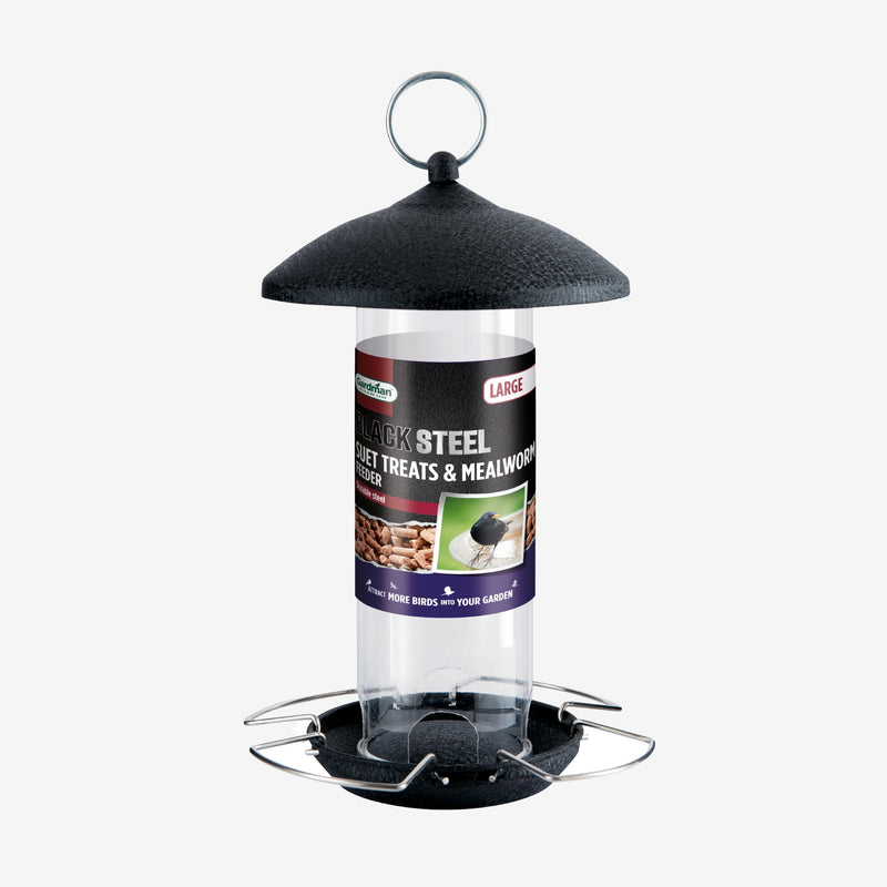 Gardman Black Steel Suet Treat & Mealworm Feeder
