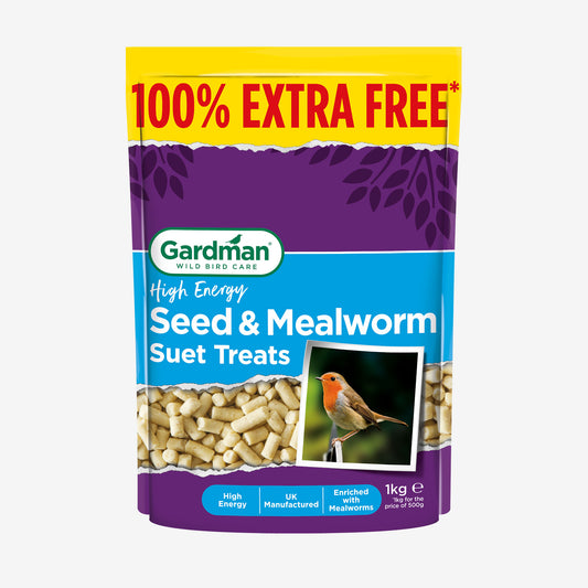 gardman seed and mealworm suet treats bag