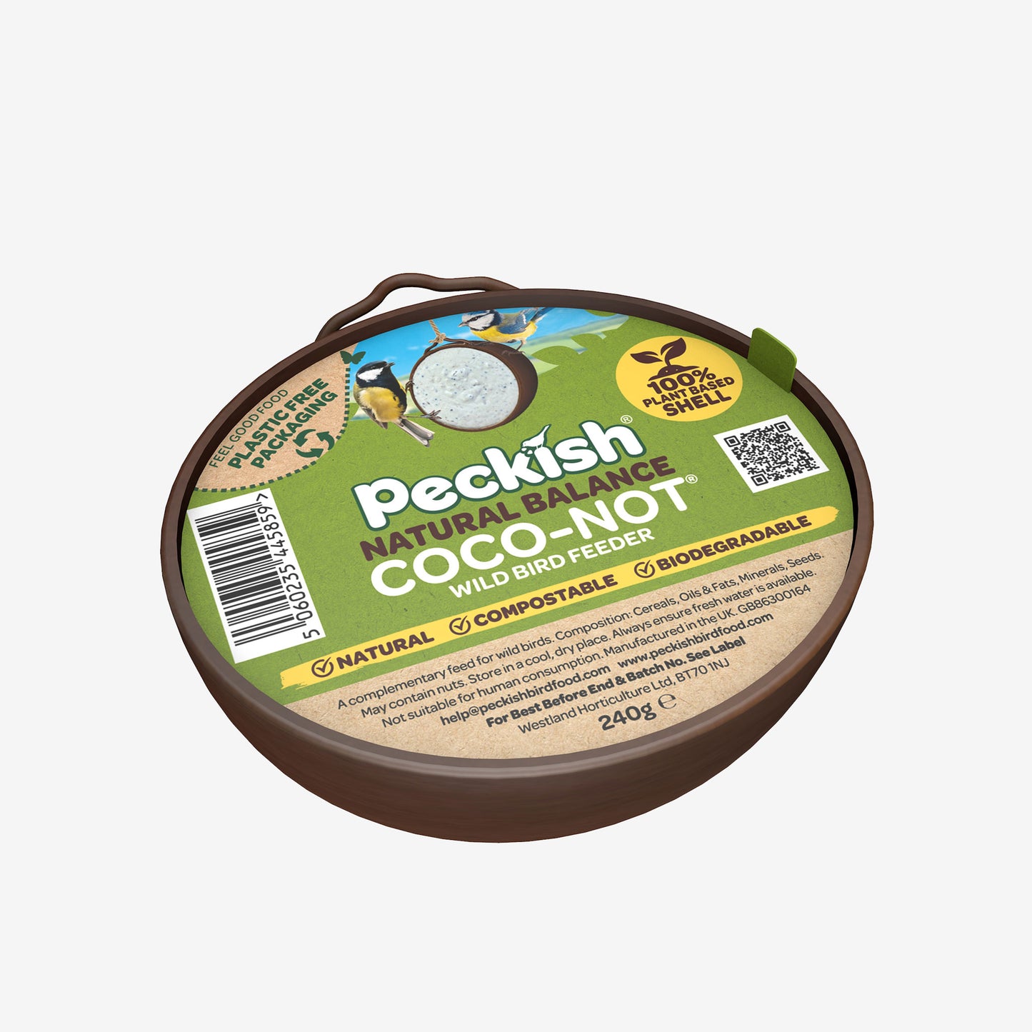 Peckish Natural Balance Coco-Not® Wild Bird Feeder in packaging