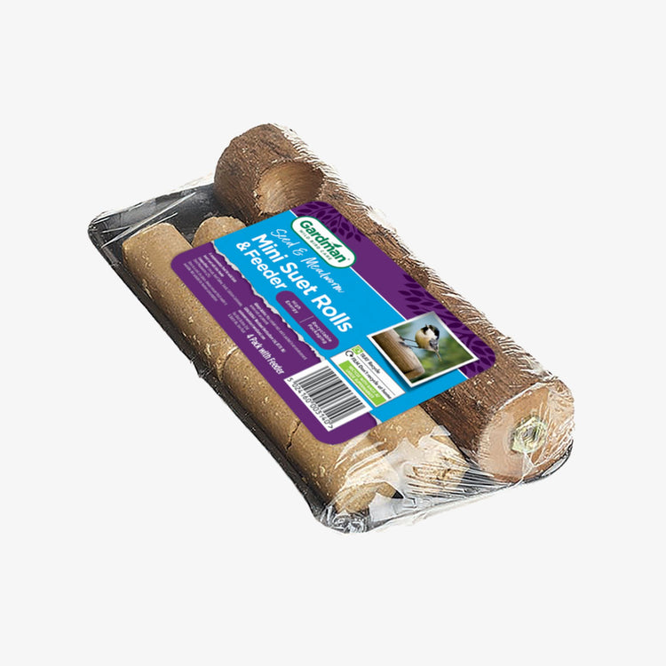 Gardman Seed & Mealworm Mini Suet Rolls & Feeder