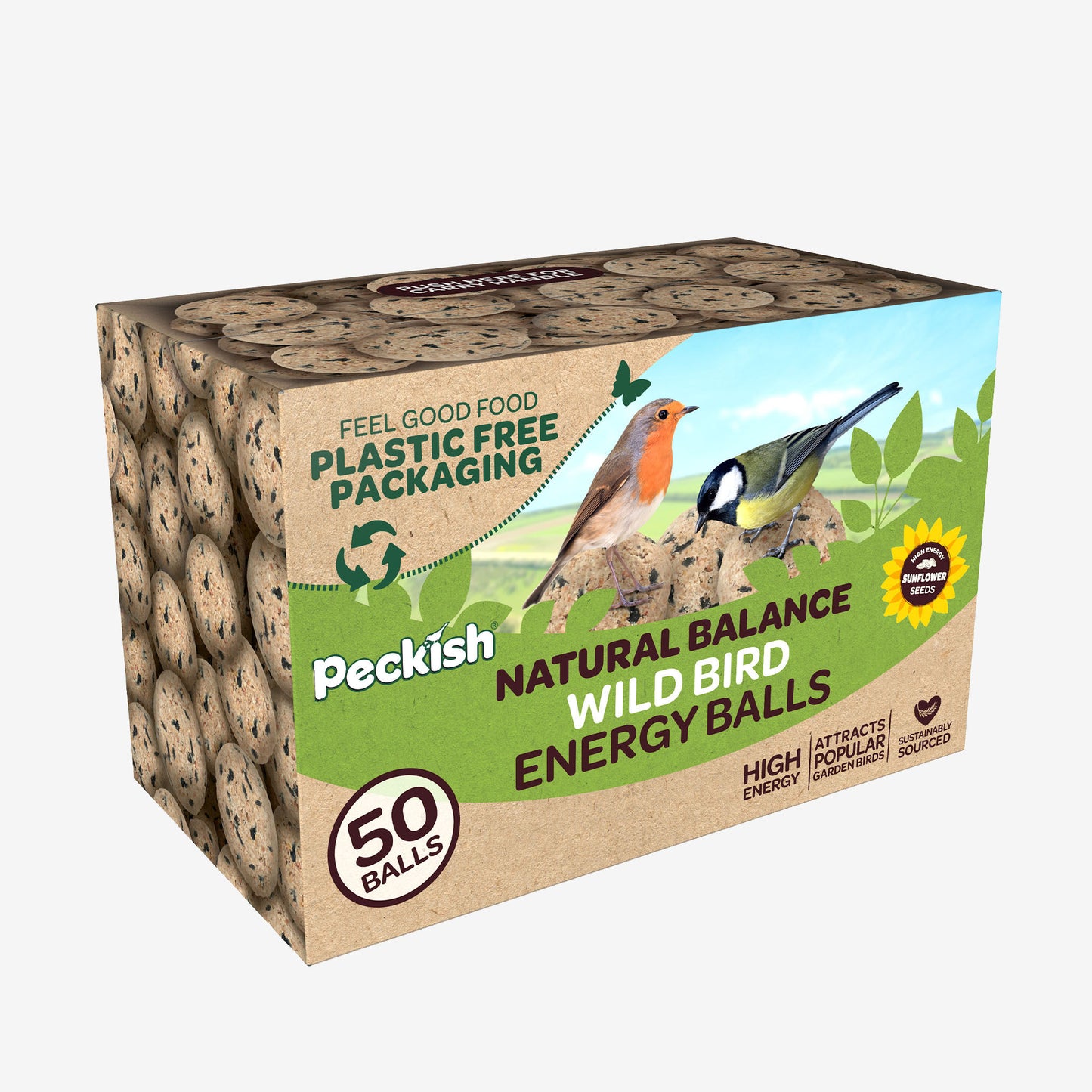 Peckish Natural Balance Energy Balls in box packaging