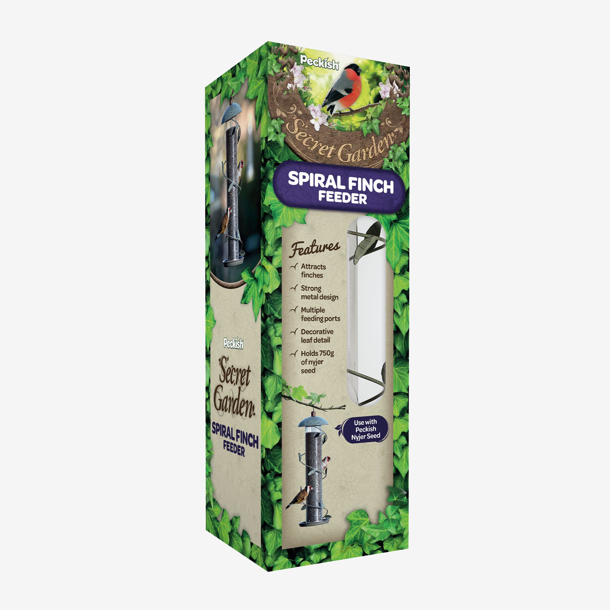 Vasca Per Uccelli Gardman Peckish Secret Garden, Verde, Metallo, 61x10x40 Cm