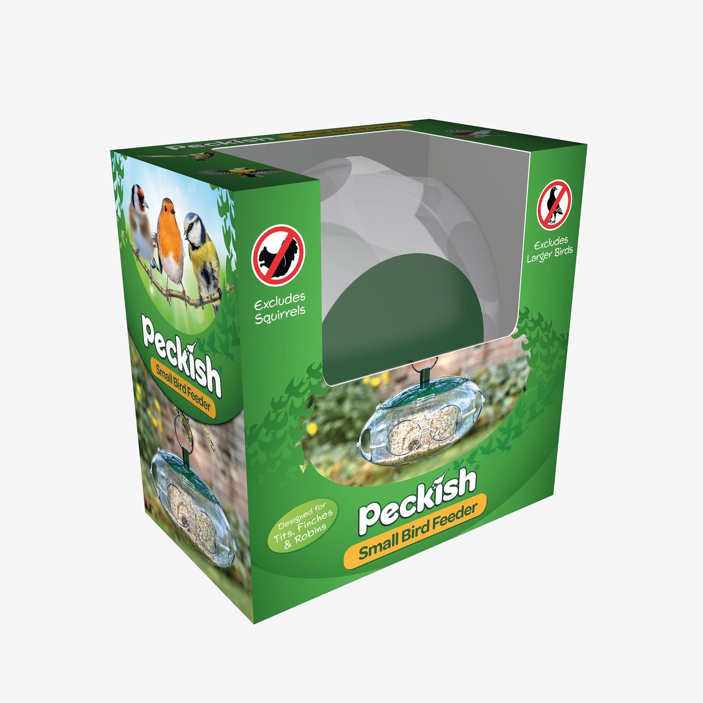 Peckish Small Bird Feeder in packaging box