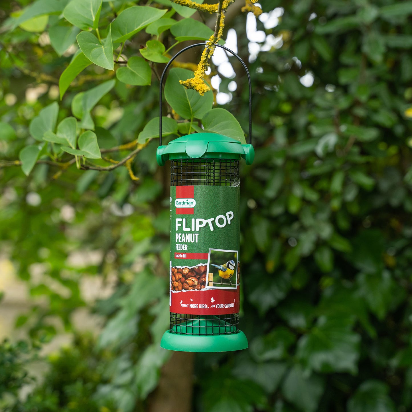 Gardman Flip Top Peanut Feeder hanging